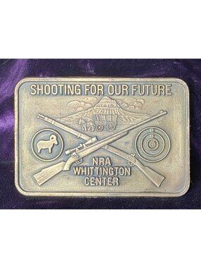 Vintage NRA Whittington Center Shooting For Our Future Belt Buckle